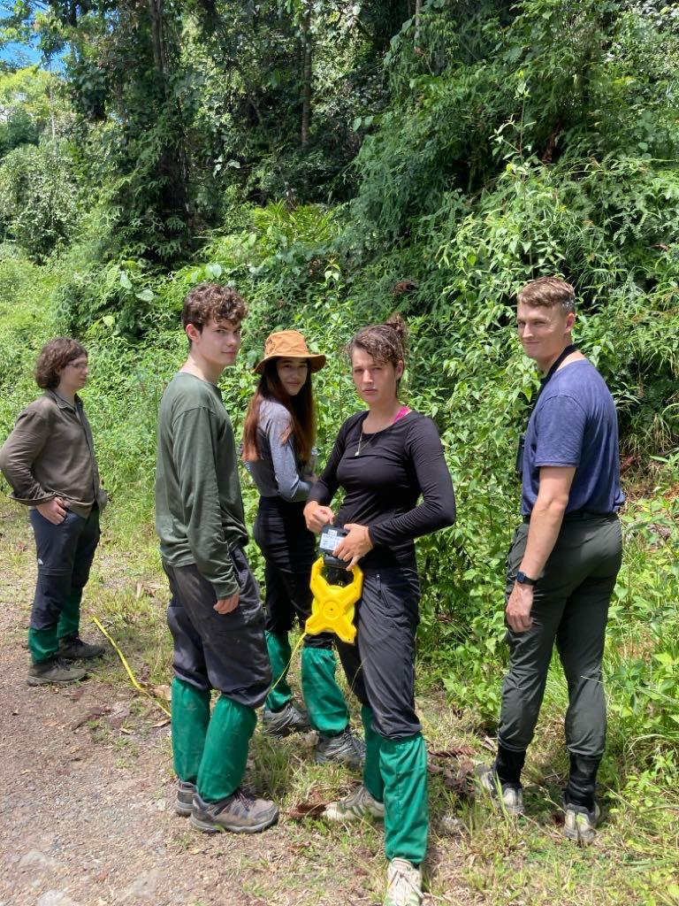 Field group collecting data in the rainforests of Sabah, Malaysia